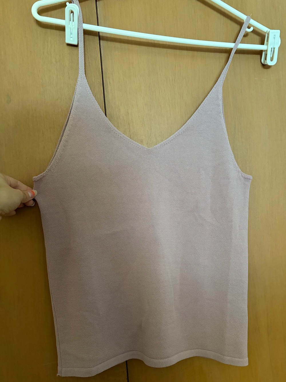 Hem & Thread V-Neck Knit Cami in Dusty Rose